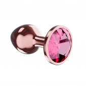 Пробка цвета розового золота с малиновым кристаллом Diamond Ruby Shine L - 8,3 см. - Lola Games - купить с доставкой в Салавате
