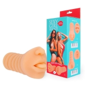 Телесный мастурбатор-ротик с высунутым язычком - Bior toys - в Салавате купить с доставкой