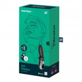 Черный анальный вибратор Hot Passion с функцией нагрева - Satisfyer - в Салавате купить с доставкой