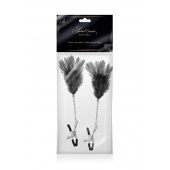 Зажимы для сосков с черными перьями Sweet Caress Feather Nipple Clumps - Sweet Caress - купить с доставкой в Салавате