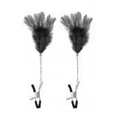 Зажимы для сосков с черными перьями Sweet Caress Feather Nipple Clumps - Sweet Caress - купить с доставкой в Салавате