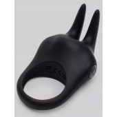 Черное эрекционное виброкольцо Sensation Rechargeable Vibrating Rabbit Love Ring - Fifty Shades of Grey - в Салавате купить с доставкой