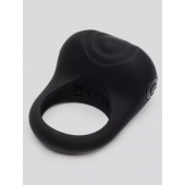 Черное эрекционное виброкольцо Sensation Rechargeable Vibrating Love Ring - Fifty Shades of Grey - в Салавате купить с доставкой