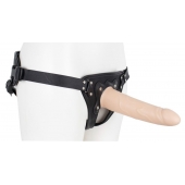 Пустотелый страпон Harness CLASSIC с бандажом - 19,5 см. - LOVETOY (А-Полимер) - купить с доставкой в Салавате