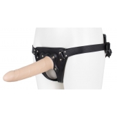 Пустотелый страпон Harness CLASSIC с бандажом - 19,5 см. - LOVETOY (А-Полимер) - купить с доставкой в Салавате