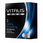 Презервативы VITALIS PREMIUM delay   cooling с охлаждающим эффектом - 3 шт. - Vitalis - купить с доставкой в Салавате