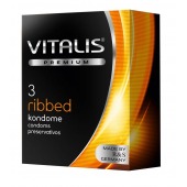 Ребристые презервативы VITALIS PREMIUM ribbed - 3 шт. - Vitalis - купить с доставкой в Салавате