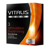 Презервативы VITALIS PREMIUM stimulation   warming с согревающим эффектом - 3 шт. - Vitalis - купить с доставкой в Салавате