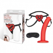Красный поясной фаллоимитатор Red Heart Strap on Harness   5in Dildo Set - 12,25 см. - Lux Fetish - купить с доставкой в Салавате