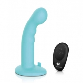 Голубая изогнутая насадка 6in Remote Control Ripple P-Spot G-Spot на черных трусиках - 16 см. - Pegasus - купить с доставкой в Салавате