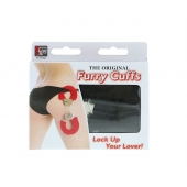 Металлические наручники с чёрной меховой опушкой - Dream Toys - купить с доставкой в Салавате