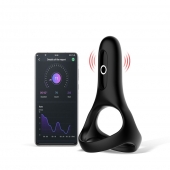 Черное виброкольцо Magic Motion Rise с подхватом мошонки - Magic Motion - в Салавате купить с доставкой
