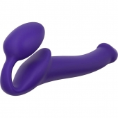 Фиолетовый безремневой страпон Silicone Bendable Strap-On - size M - Strap-on-me - купить с доставкой в Салавате