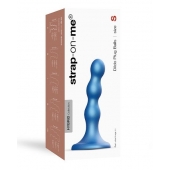 Голубая насадка Strap-On-Me Dildo Plug Balls size S - Strap-on-me - купить с доставкой в Салавате