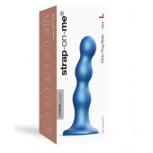 Голубая насадка Strap-On-Me Dildo Plug Balls size L - Strap-on-me - купить с доставкой в Салавате