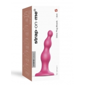 Розовая насадка Strap-On-Me Dildo Plug Beads size S - Strap-on-me - купить с доставкой в Салавате