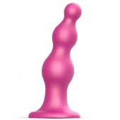Розовая насадка Strap-On-Me Dildo Plug Beads size S - Strap-on-me - купить с доставкой в Салавате