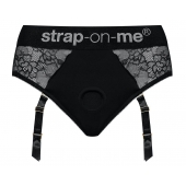 Черные трусики для насадок Diva Lingerie Harness - size L - Strap-on-me - купить с доставкой в Салавате