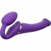 Фиолетовый безремневой вибрострапон Vibrating Bendable Strap-On - size L - Strap-on-me - купить с доставкой в Салавате