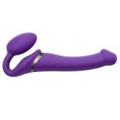 Фиолетовый безремневой вибрострапон Vibrating Bendable Strap-On - size L - Strap-on-me - купить с доставкой в Салавате
