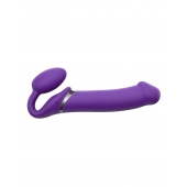 Фиолетовый безремневой вибрострапон Silicone Bendable Strap-On - size XL - Strap-on-me - купить с доставкой в Салавате