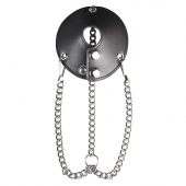 Утяжка для мошонки из искусственной кожи с цепочками PARACHUTE BALL STRETCHER - BlueLine - купить с доставкой в Салавате