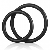 Набор из двух черных силиконовых колец разного диаметра SILICONE COCK RING SET - BlueLine - в Салавате купить с доставкой