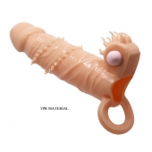 Телесная удлиняющая вибронасадка Penis Sleeve Connor - 17 см. - Baile - в Салавате купить с доставкой