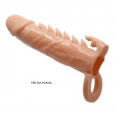 Телесная удлиняющая насадка Penis Sleeve Emmitt - 17 см. - Baile - в Салавате купить с доставкой
