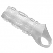 Насадка на пенис с кольцом для мошонки Clear Sensations Enhancer Sex Sleeve - 11,5 см. - XR Brands - в Салавате купить с доставкой