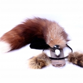 Игровой комплект: серебристая анальная пробка с пушистым хвостом и ободок-ушки - Crazy Handmade - купить с доставкой в Салавате