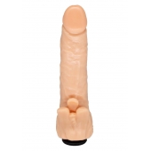 Телесная гелевая насадка-фаллос с клиторальными лепестками - 18,5 см. - LOVETOY (А-Полимер) - купить с доставкой в Салавате