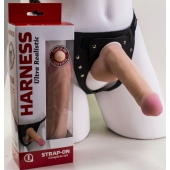 Страпон Harness из двух предметов: трусики с плугом и насадка-фаллос - 17 см. - LOVETOY (А-Полимер) - купить с доставкой в Салавате