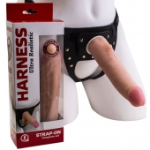 Реалистичный страпон Harness из трусиков и насадки-фаллоса - 18,5 см. - LOVETOY (А-Полимер) - купить с доставкой в Салавате