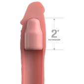 Телесная насадка-удлинитель 2 Inch Silicone X-tension with Strap - 20,3 см. - Pipedream - в Салавате купить с доставкой