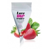 Съедобное согревающее массажное масло Love Me Tender Strawberry с ароматом клубники - 10 мл. - Love to Love - купить с доставкой в Салавате