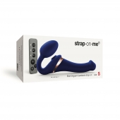 Синий безремневой страпон Multi Orgasm Size S с клиторальной стимуляцией - Strap-on-me - купить с доставкой в Салавате