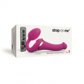 Ярко-розовый безремневой страпон Multi Orgasm Size S с клиторальной стимуляцией - Strap-on-me - купить с доставкой в Салавате