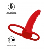 Красная насадка на пенис для двойного проникновения Black Red - 16,5 см. - ToyFa - купить с доставкой в Салавате