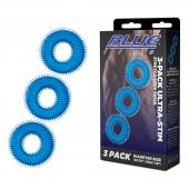 Комплект из трех голубых колец для эрекции 3-Pack Ultra-Stim Stretch Cock Rings - BlueLine - в Салавате купить с доставкой