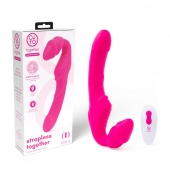 Розовый безремневой страпон на радиоуправлении Strapless Together - 22 см. - Together Toy - купить с доставкой в Салавате