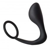 Черное эрекционное кольцо с анальной пробкой Anal Plug With Cockring - Dream Toys - в Салавате купить с доставкой