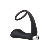 Черное эрекционное кольцо с вибропробкой Vibrating Anal Plug With Cockring - Dream Toys - в Салавате купить с доставкой