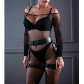 Кожаный пояс с гартерами Sex Game - БДСМ Арсенал - купить с доставкой в Салавате