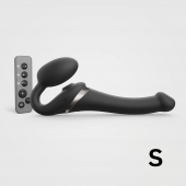 Черный безремневой страпон Multi Orgasm Size S с клиторальной стимуляцией - Strap-on-me - купить с доставкой в Салавате
