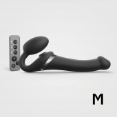 Черный безремневой страпон Multi Orgasm Size M с клиторальной стимуляцией - Strap-on-me - купить с доставкой в Салавате