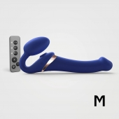 Синий безремневой страпон Multi Orgasm Size M с клиторальной стимуляцией - Strap-on-me - купить с доставкой в Салавате