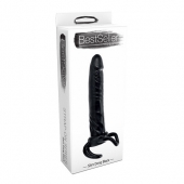 Чёрная насадка-фаллос для двойного проникновения INFLATABLE DILDO SLIM DONG  - 13,5 см. - Toyz4lovers - в Салавате купить с доставкой