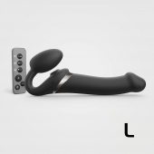 Черный безремневой страпон Multi Orgasm Size L с клиторальной стимуляцией - Strap-on-me - купить с доставкой в Салавате