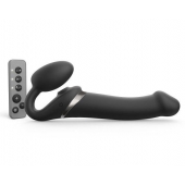 Черный безремневой страпон Multi Orgasm Size L с клиторальной стимуляцией - Strap-on-me - купить с доставкой в Салавате
